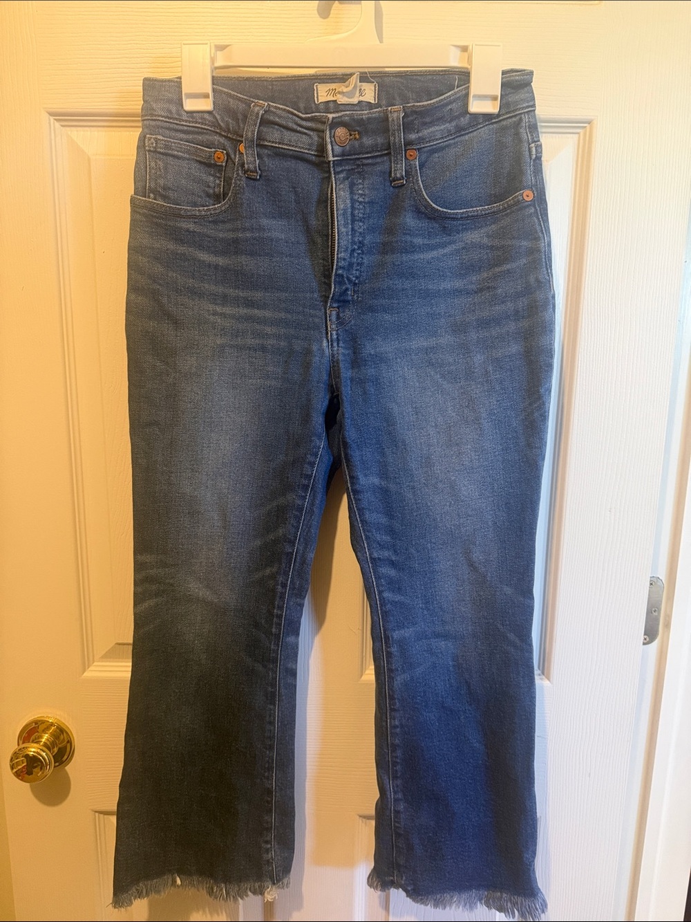 Madewell Cropped Straight Jeans in Medium Blue Wash